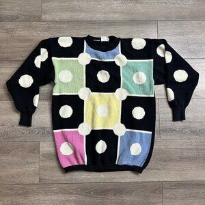 Joye +Fun Womens Sweater Size M Knit Long Sleeve Pullover Multicolor